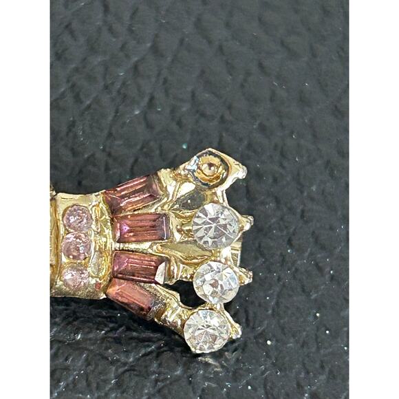 Vintage Coro Hand Brooch Rhinestone Cuff - Picture 3 of 4